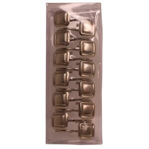 Set Of 12 Silver Square Metal Shower Curtain Hooks-Easy To Install NIP!